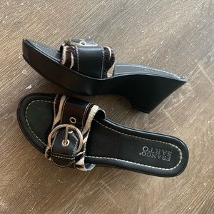Franco Sarto zebra wedge slip on heels